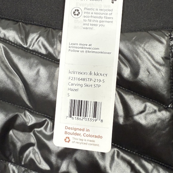 Krimson Klover Carving Insulated Skirt Black Scandigirl Ski Nordic Puffer NWT - Picture 6 of 7